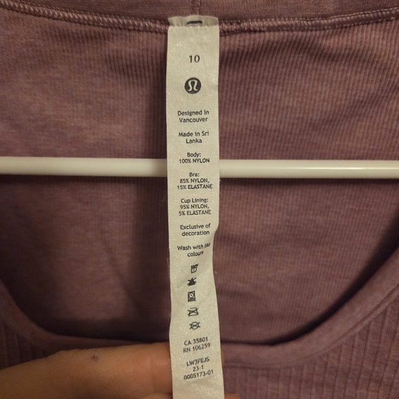 Lululemon Scoop Neck Ribbed Top Size 10 Women's - Picture 3 of 5